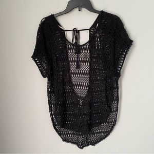 Victoria's Secret Black Crochet Swim Coverup